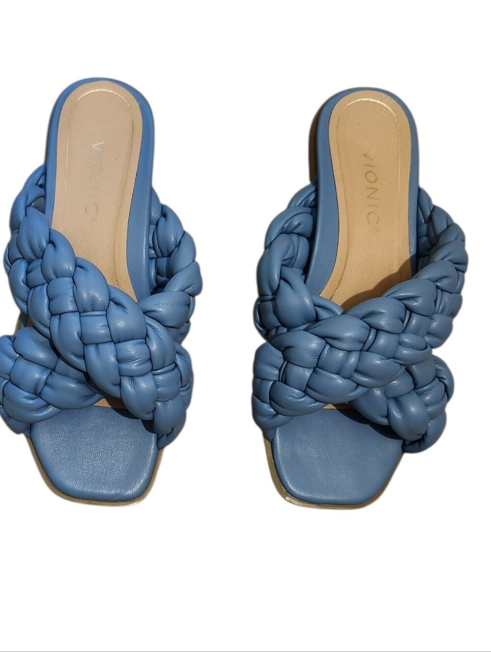 Vionic Kalia Blue Braided Slide Sandals - 6 Women's Slip-On